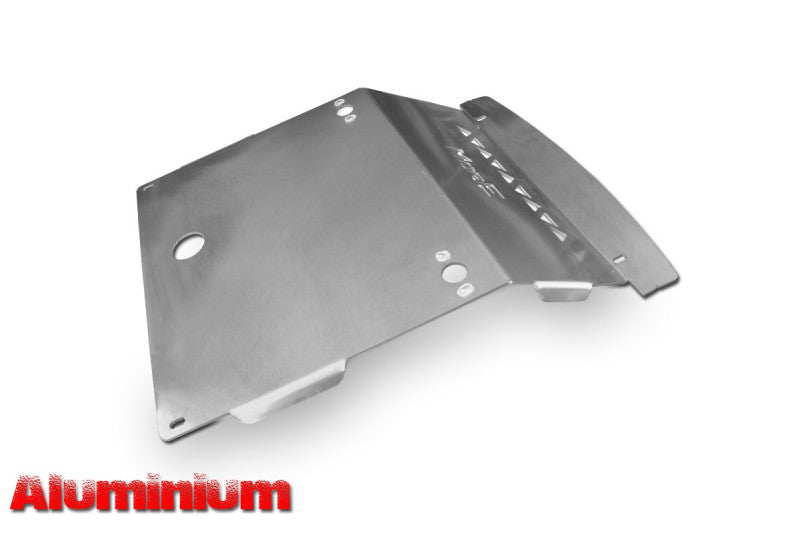 Aluminium Unterfahrschutz Motor & Lenkung Mitsubishi Pajero 4V80 mit Seilwindenstoßstange
