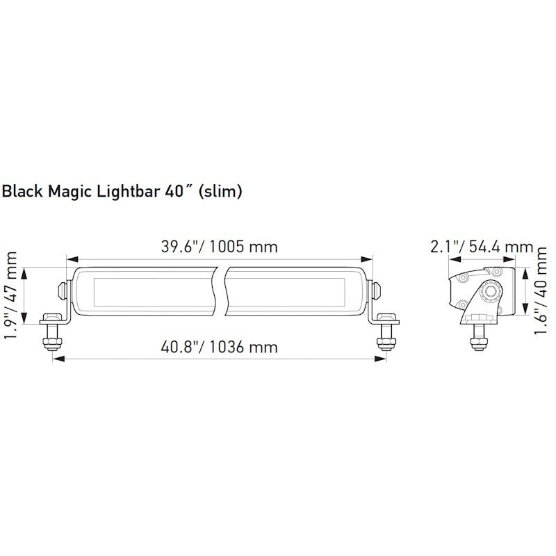 LED Bar Hella Black Magic Edgeless Slim 40" 210W