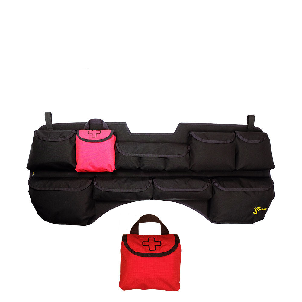 Organisateur de lunette arrière SHE-WOLF pour Mitsubishi Pajero 4 (2006–2017) avec trousse de premiers secours ou sac à fermeture arrachée amovible