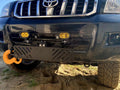 Foldable license plate holder for winch with LED bracket